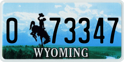 WY license plate 073347
