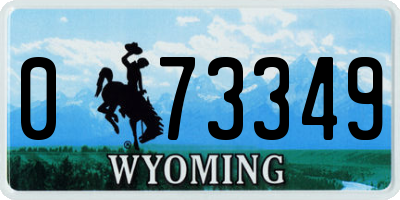 WY license plate 073349