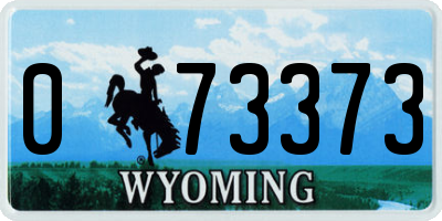 WY license plate 073373