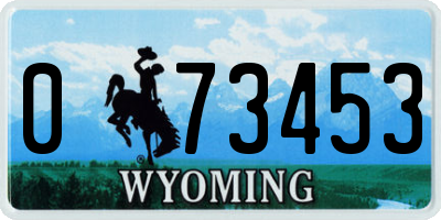 WY license plate 073453