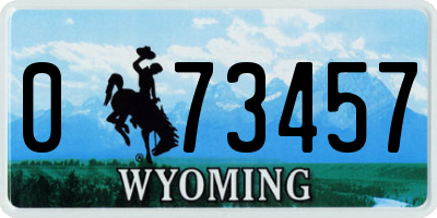 WY license plate 073457