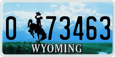 WY license plate 073463