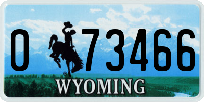 WY license plate 073466