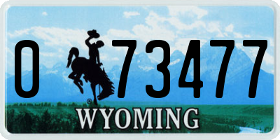 WY license plate 073477