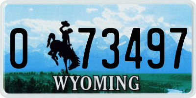 WY license plate 073497