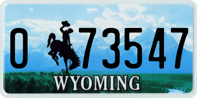 WY license plate 073547