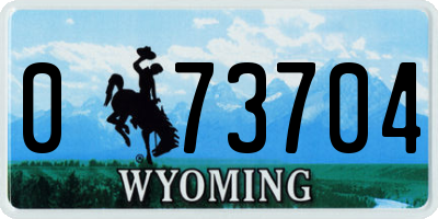WY license plate 073704