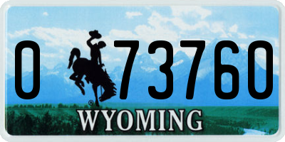 WY license plate 073760