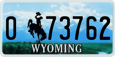 WY license plate 073762