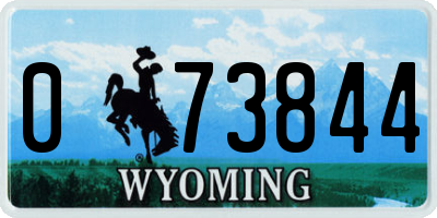 WY license plate 073844