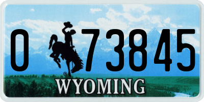 WY license plate 073845