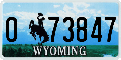 WY license plate 073847