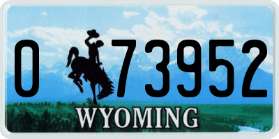 WY license plate 073952