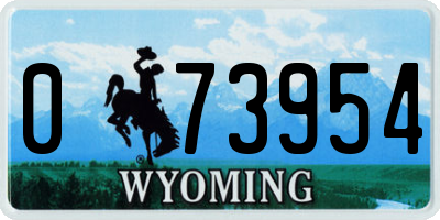 WY license plate 073954