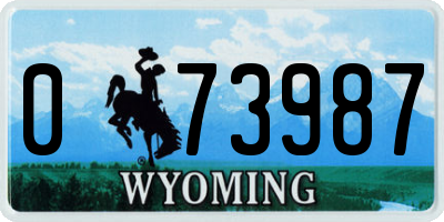 WY license plate 073987