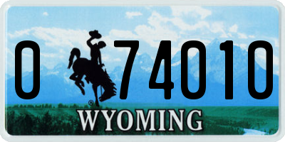 WY license plate 074010