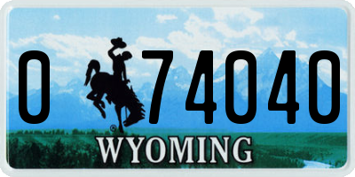 WY license plate 074040