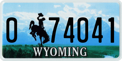 WY license plate 074041