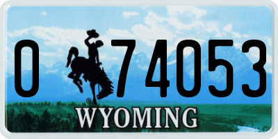 WY license plate 074053
