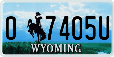 WY license plate 07405U