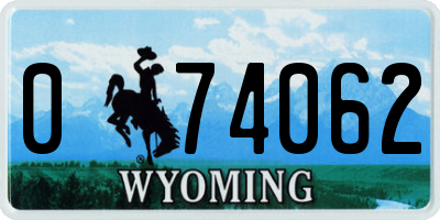WY license plate 074062