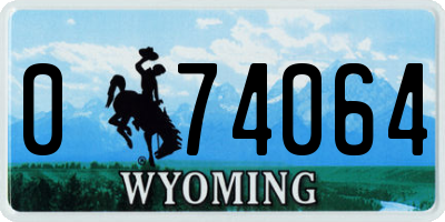 WY license plate 074064