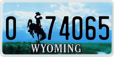 WY license plate 074065