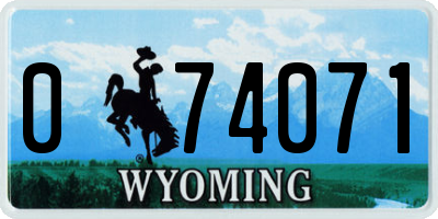 WY license plate 074071