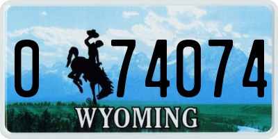 WY license plate 074074