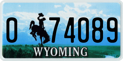 WY license plate 074089