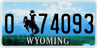 WY license plate 074093