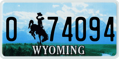 WY license plate 074094