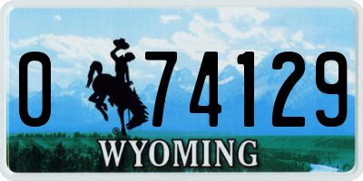 WY license plate 074129