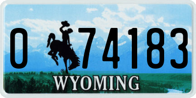 WY license plate 074183