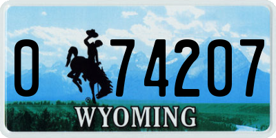 WY license plate 074207