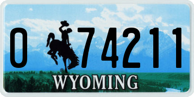 WY license plate 074211