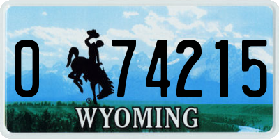WY license plate 074215