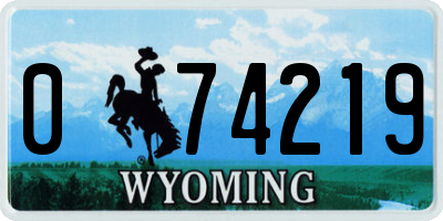WY license plate 074219