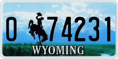 WY license plate 074231