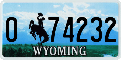 WY license plate 074232
