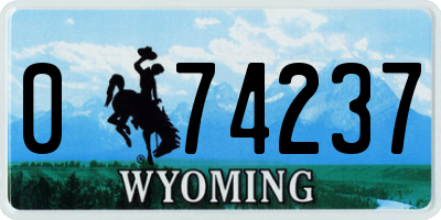 WY license plate 074237