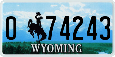 WY license plate 074243