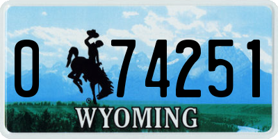 WY license plate 074251