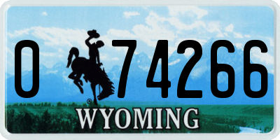 WY license plate 074266