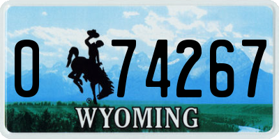 WY license plate 074267