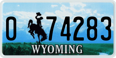 WY license plate 074283