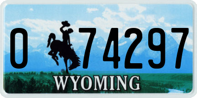 WY license plate 074297