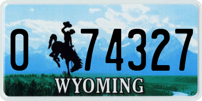 WY license plate 074327
