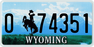 WY license plate 074351