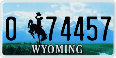 WY license plate 074457